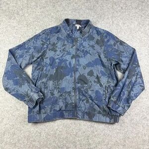 Women’s Navy Camouflage Denim Bomber Jacket